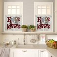 thumbnail image 4 of Valentine''s 3 PCS Kitchen Curtain Valance and Tiers Set, Rod Pocket Small Half Tier Valances Window Curtains Panel, Farmhouse Retro Leopard Print Plaid 55"x36" (Set of 2 Tiers & Valance), 4 of 5