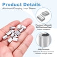 thumbnail image 3 of Uxcell Aluminum Crimping Loop Sleeve, Double Hole Cable Ferrule for Wire Rope 1/16"(2mm), 3 of 7