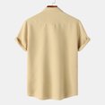 thumbnail image 4 of FAIWAD Men's Summer Shirts Casual Short Sleeve Rolled Loose Blouse Solid Color Outdoor Beach Tops, 4 of 9