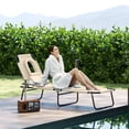 thumbnail image 2 of Outsunny Chaise Longue d'Extérieur Réglable avec Trou de Lecture et Coussin - Ensemble de 1, Beige, 2 of 10