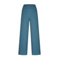 thumbnail image 4 of Women Wide Leg Pants Elastic Waisted Casual Linen Pants with Pockets Loose, 4 of 7