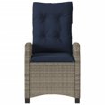 thumbnail image 2 of vidaXL Chaise de Jardin Inclinable avec Coussins en Rotin Gris, 2 of 5