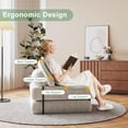 thumbnail image 3 of Folding Sofa Bed with Pillow Corduroy Convertible Sleeper Chair Portable Floor Couch Single Futon with Back Support Beige, 3 of 8