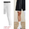 thumbnail image 4 of AMERTEER Men‘s 3/4 Single Leg Compression Cropped Tights Leggings Sports Base Layer Underwear, 4 of 6
