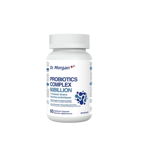 Dr. Morgan Probiotic Complex Supplement – 60 Billion CFU per Capsule – Supports Digestive & Immune Health, Gut Flora Balance & Overall Wellness – Made in Canada – 60 Capsules