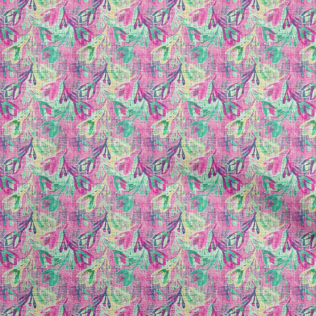 oneOone Velvet Pink Fabric Texture Leaf Sewing Craft Projects Fabric Prints By Yard 58 Inch Wide