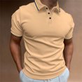thumbnail image 1 of ylioge Mens Casual Golf Tees Shirts Pullover Short Sleeve Tshirts Shirt Button Collared Basic Solid Color Loose Comfort Relaxed Office Work Tops, 1 of 8