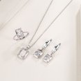 thumbnail image 2 of LYMAYTER Boucles d'Oreilles Collier 4 Pcs/ensemble Bague pour Doigt - Rectangle, Zircon Cubique, Vintage, 2 of 7