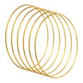 thumbnail image 1 of Unique Bargains Bagues Attrape-Rêves de 6 Pouces, 6 Pcs Anneau Anneau Rond en Métal Macramé Couronne Floral, Or, 1 of 6