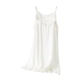 thumbnail image 1 of WEIYLL Robes pour Filles Tout-Petits Enfants Sans Manches Côtelées Dentelle Plage Pyjamas Solides Robe Blanche 8-9 Ans, 1 of 3