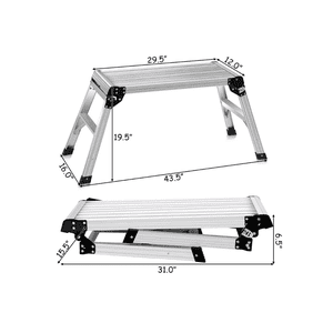 afeifafa-Aluminum Platform Drywall Step Up Folding Work Bench Stool Ladder