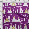 thumbnail image 3 of oneOone Cotton Poplin Purple Fabric Mountain Pattern Sewing Craft Projects Fabric Prints By Yard 42 Inch Wide, 3 of 5