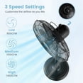 thumbnail image 4 of Costway 16" Standing Pedestal Fan with 3 Speed Settings Carrying Handle Aluminum Blades Black, 4 of 9