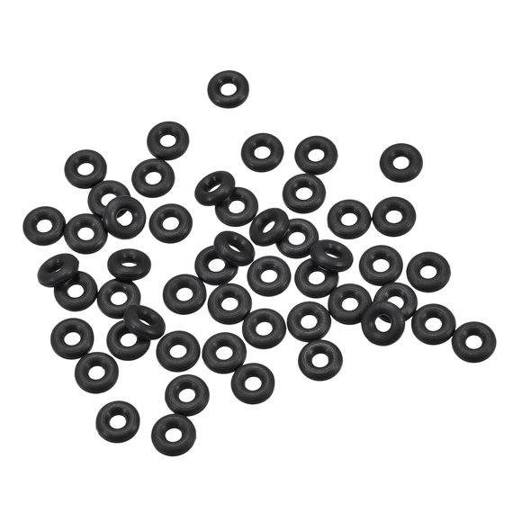 Unique Bargains Fluorine Rubber O Rings 6mm OD, 2.2mm Inner Diameter, 1.9mm Width, Seal Gasket Black 50Pcs