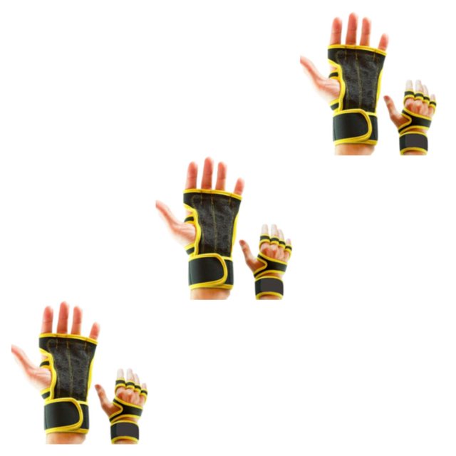 Redempat 2pieces Stay Cool And Comfortable With Multifunctional Gym Gloves Breathable Yellow S 3Set