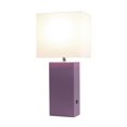 thumbnail image 4 of Elegant Designs Modern Leather Table Lamp with USB and White Fabric Shade, 4 of 7