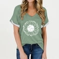 thumbnail image 4 of WTXUE T-Shirts à Manches Courtes, Chandails à Col Rond pour Femmes T-Shirts à Col en V pour Femmes Légers et Doux T-Shirts d'Été Décontractés Hauts pour Femmes Grande Taille Vert P, 4 of 5