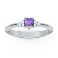 thumbnail image 2 of Birthstone Heart Ring with Shoulder Accents - Amethyst (February), 2 of 3