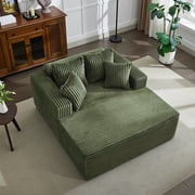 Oversized Chaise Lounge Chair Sofa Bed,Indoor Corduroy Cloud Boneless Single Couch Sofa with 4 Pillows Armrests & Deep Seat No Assembly Comfy Sleeper Couch Bed Reading Chairs for Living Room, High-den