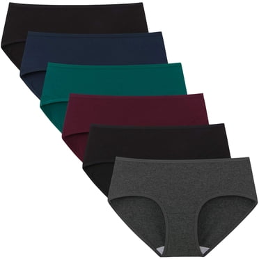 INNERSY Culottes pour Femmes en Coton Extensible Hipster, Culottes Respirantes pour Dames, Lot de 6 (S, Vintage Foncé)