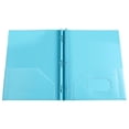 thumbnail image 1 of Light Blue Plastic Folder With Pockets Letter Size File Folder Document Organizer For Office School Supplies Heavy Duty Portfolio With Card Slot, 1 of 5