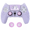 thumbnail image 1 of Gamepad Silicone Protective Cover for PS5, Cute Cat Ear Game Controller Protective Case with Joystick Cap, 1 of 6