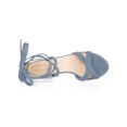 thumbnail image 4 of BLISSFUL STEP Women's Sandals High Block Heels Solid Color Lace up Sandals Haze blue 7, 4 of 6