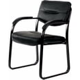 thumbnail image 1 of Nicer Furniture Scratch Resistant with Arms And Sled Base Side Black Leather Guest Chair, 1 of 3