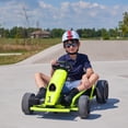 thumbnail image 3 of VOLTZ TOYS 24V Electric Drift Go Kart for Kids, Outdoor Racer Ride On Car with Dual Motors, Safety Belt, 8 MPH Max Speed, Green, 3 of 7
