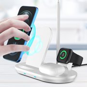 Chmadoxn Wireless Charger, Three In One Wireless Charger With Multifunctional 15W Fast Charging And Multiple Interface Charging Detachable Storage For Wireless Charging Wireless charging