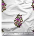 thumbnail image 1 of Soimoi Poly Georgette Fabric Leaves & Floral Block Print Fabric by The Yard 52 Inch Wide, 1 of 3