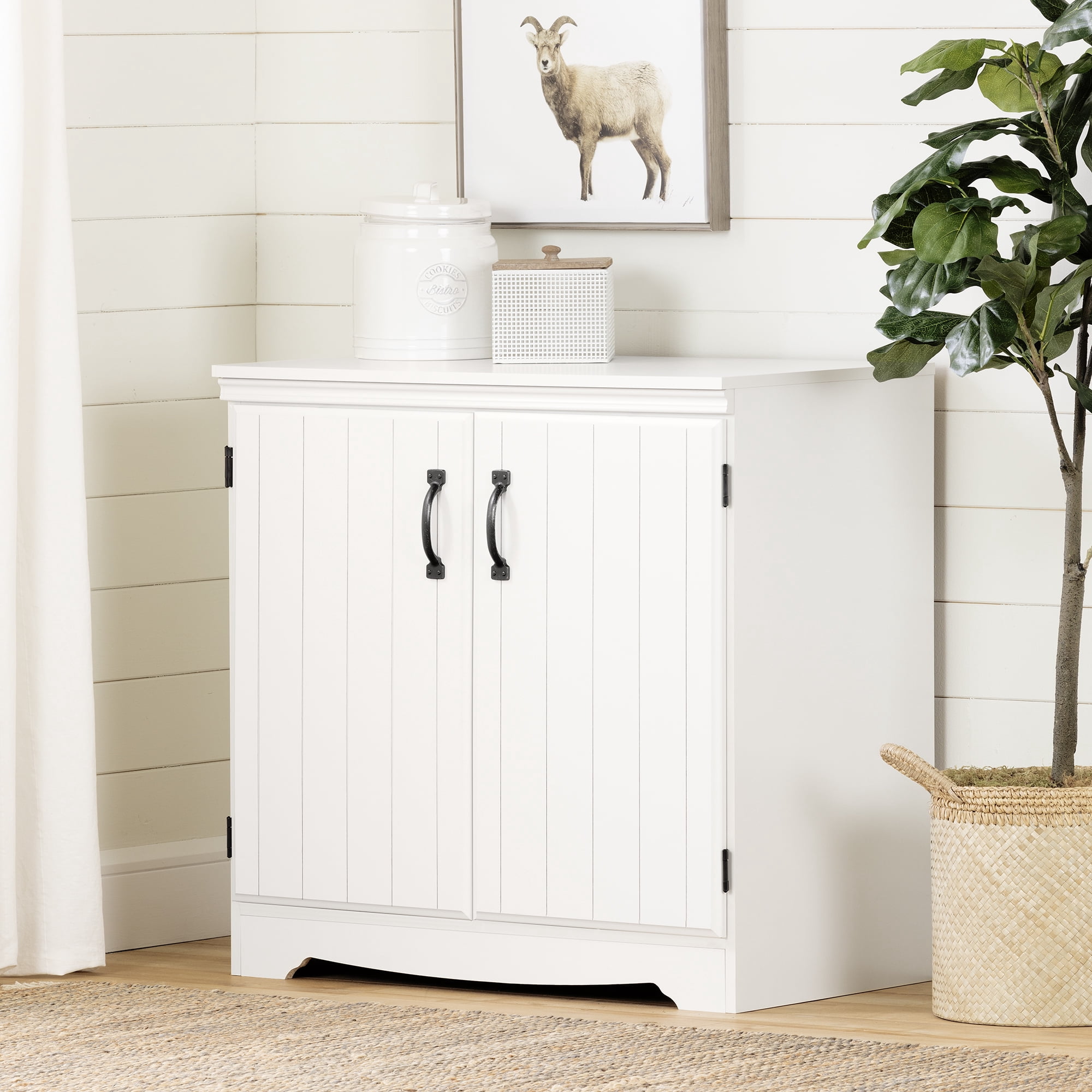 South Shore Farnel 2-Door Storage Cabinet, in Pure White