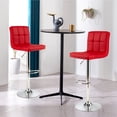thumbnail image 2 of Costway Ensemble de 2 Tabourets de Bar Réglables en Cuir PU Pivotants Chaise de Comptoir de Pub Rouge, 2 of 10