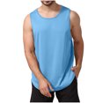 thumbnail image 3 of Yuyuzo Sleeveless Shirts for Men Round Neck Workout Tank Tops Solid Color T Shirts Loose Fitted Tees, 3 of 6