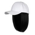 thumbnail image 1 of Women's Baseball Cap with Removable Ash Blonde Short Bob Hair Extensions Adjustable Wig Hat, 1 of 2