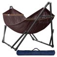 thumbnail image 1 of Tranquillo Hamac Double Universel 116 Pouces avec Support et Sac Ajustables, Brun, 1 of 12