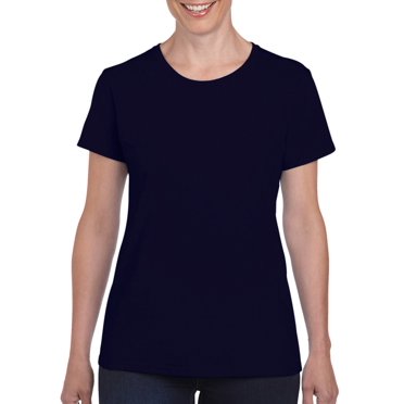Gildan T-Shirt en Coton Épais pour Femmes, m, Marine