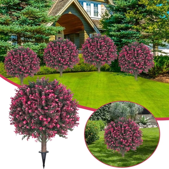Arbuste de Fleurs en Buis de Rose d'Extérieur avec Clous de Sol de 22 Pouces Arbuste Vert Utilisé pour Fleurs de Jardin avec Vase Fleurs d'Hiver Vaporisateur de Fleurs Fleurs de Maman Fleurs Hortensia