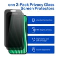 thumbnail image 3 of onn 2-Pack Privacy Tempered Glass Screen Protectors for iPhone® 17 Pro Max, 180° Privacy, Standard Drop & Scratch Protection, Includes Easy Application Frame, 3 of 5