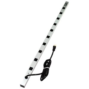 Legrand Wiremold 4810BDS20R CabinetMate Plug-In Outlet Center Unit, 20 Amp Power Strip with 10 Outlets and Computer Grade Surge, 48 Inches Long, 15 Foot Cord, Silver (1 Pack)