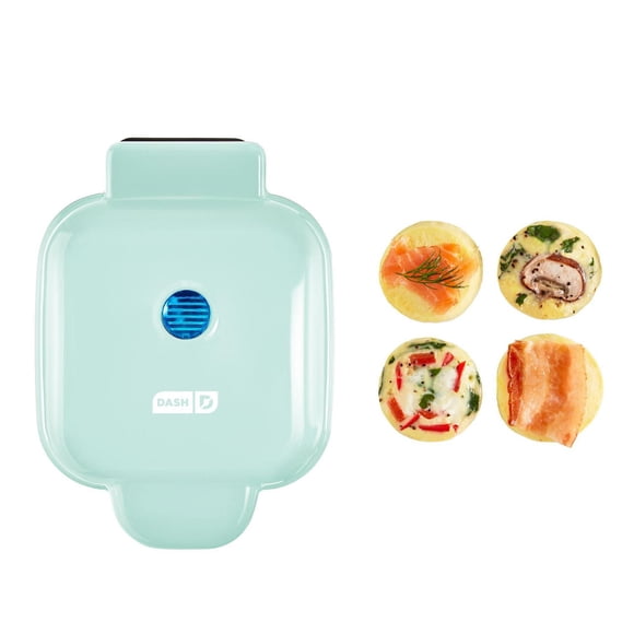 Dash Egg Bite Maker with Silicone Molds for Breakfast Sandwiches, Healthy Snacks or Desserts, Keto & Paleo Friendly, Aqua