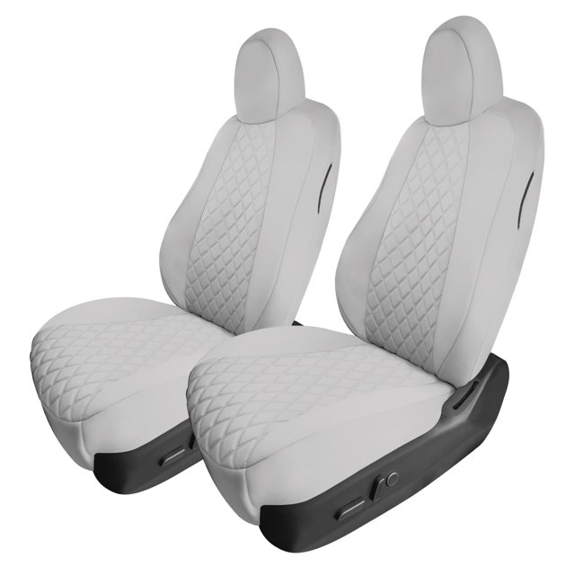 FH Group Neoprene Waterproof Custom Fit Car Seat Covers for 2017-2024 Tesla Model 3 Solid Gray Front Seats