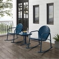 thumbnail image 2 of Afuera Living 3-Piece Metal Outdoor Rocking Chair Set in Navy Gloss, 2 of 13