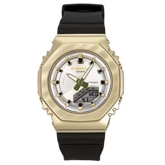 Casio G-Shock Metal Clad Analog Digital Resin Strap Siver Dial Quartz GM-S2100BC-1A 200M Women's Watch