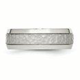 thumbnail image 3 of Stainless Steel Brushed and Polished Hammered 7.50mm Band Ring 12 Size, 3 of 6