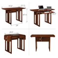 thumbnail image 3 of Leick Computer Wood Desk in Mission Oak Chocolate, 3 of 8