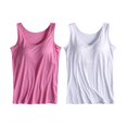 thumbnail image 1 of Womens Cotton Camisole Adjustable Camisole With Frame Bra Stretch Undershirt, 1 of 6
