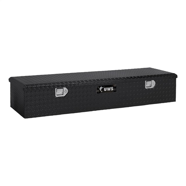 UWS FWB-58-BLK Tool Box Fifth Wheel Chest; Single Lid; Diamond Tread; Black; Aluminum; 18-3/4 Inch Width x 59 Inch Length x 11-1/8 Inch Height