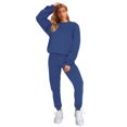 thumbnail image 2 of Innerwin Two Piece Outfit Drawstring Women Jogger Set Sports Long Sleeve Beam Foot Sweatsuits Blue 3XL, 2 of 8