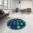 thumbnail image 4 of Ahgly Tapis d'Intérieur Lavable en Machine Carré Transitionnel Vert Cyan Foncé, 6 Pieds Carré, 4 of 7